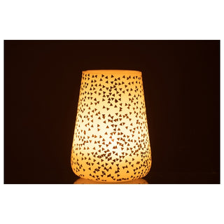 Vaso Triangle Bco/dourado 23cm