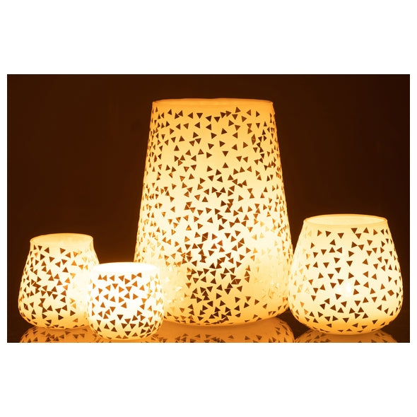 Vaso Triangle Bco/dourado 23cm