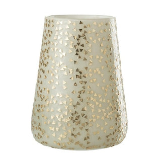 Vaso Triangle Bco/dourado 23cm