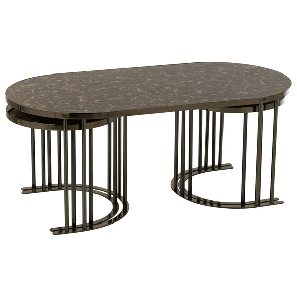 Jg. 3 Mesas Em Metal/mdf 45x43 120x60x48cm