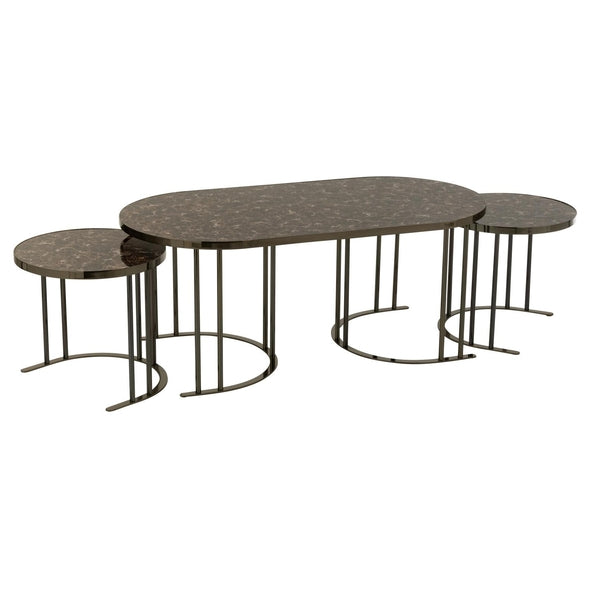 Jg. 3 Mesas Em Metal/mdf 45x43 120x60x48cm