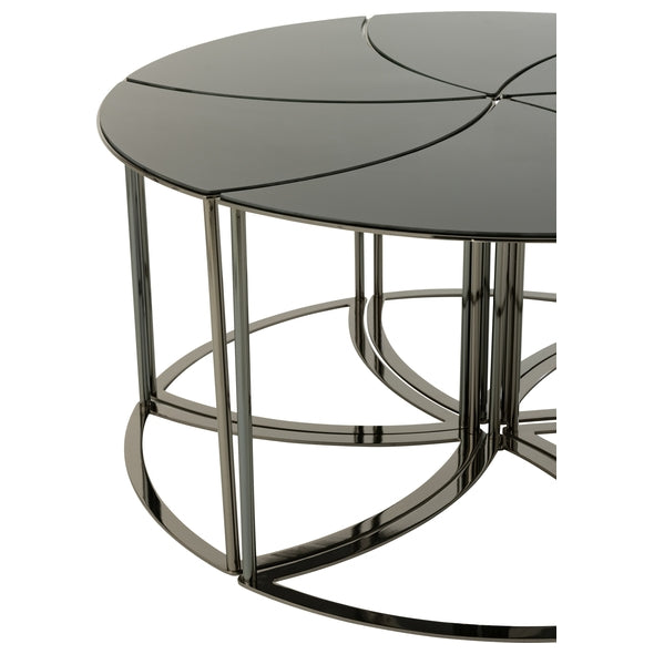 Jg. 6 Mesas Tornado Em Metal/vidro 100x48cm