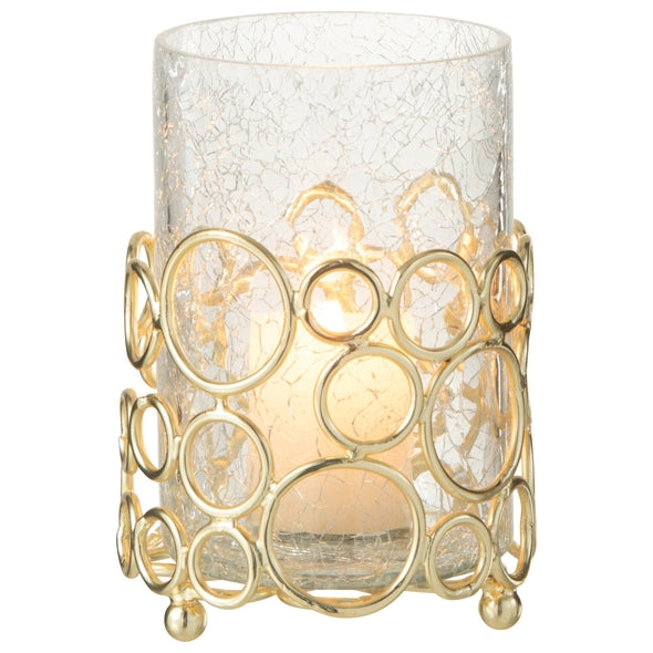 Vaso Kyev Em Vidro C/ Suporte Em Metal 17cm