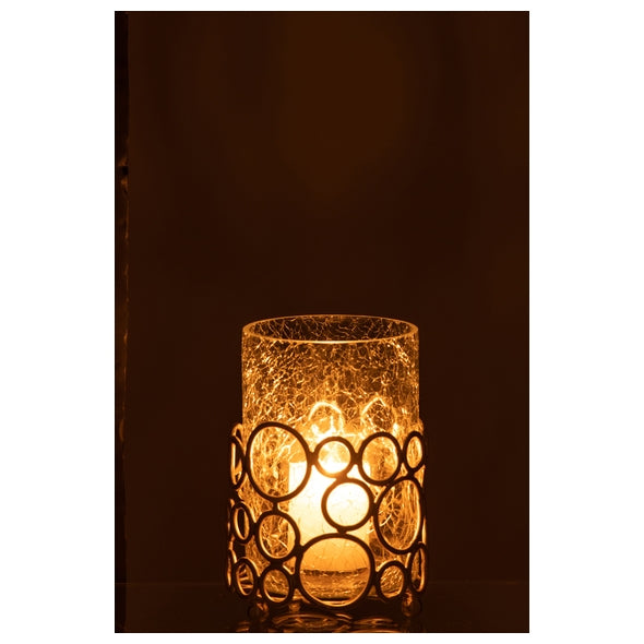 Vaso Kyev Em Vidro C/ Suporte Em Metal 17cm