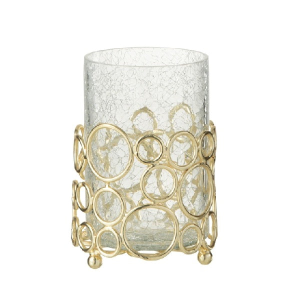 Vaso Kyev Em Vidro C/ Suporte Em Metal 17cm