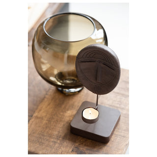 Vaso Marrom Em Vidro 14cm