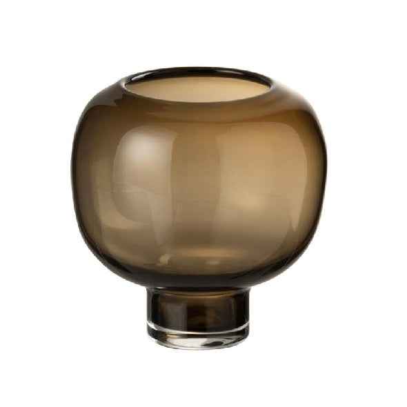 Vaso Marrom Em Vidro 14cm