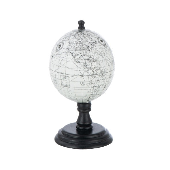 Globo Branco C/ Suporte Em Madeira 20cm