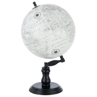 Globo Branco C/ Suporte Em Madeira 50cm