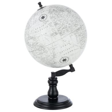 Globo Branco C/ Suporte Em Madeira 50cm