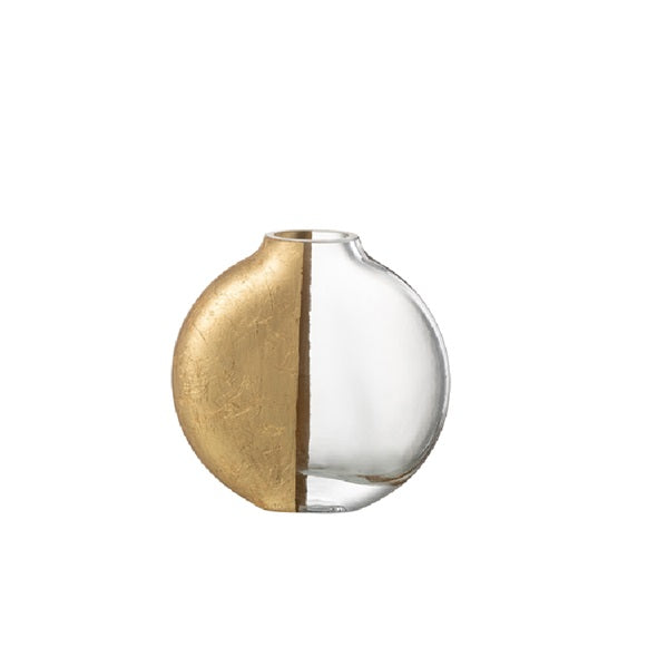 Vaso Loa Transparente/dourado 16cm