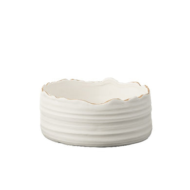 Cachepot Lines Em Porcelana 19x8cm