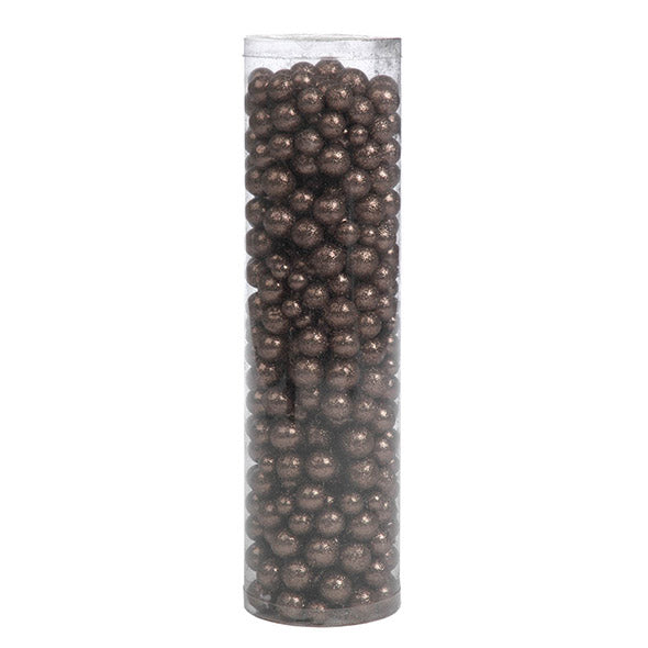Tubo Com Bolas Decoracao Espuma Marrom 30cm