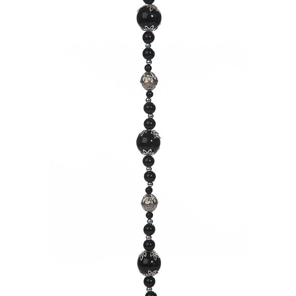 Fio Decorativo C/ Det. Preto/prata 120cm