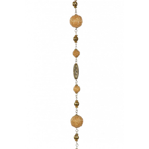 Fio Decorativo C/ Bolas Douradas 120cm