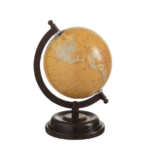 Globo Amarelo C/ Suporte Em Madeira 21cm