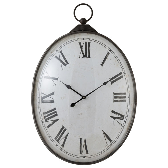 Relogio Antique Oval Em Metal 66x101cm