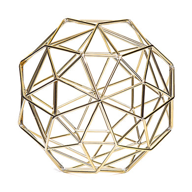 Escultura Geom Aramada Dourada 15cm