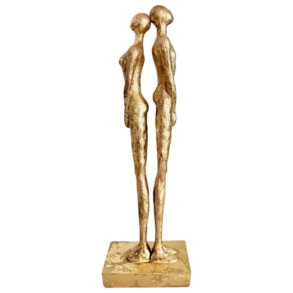 Escultura Casal Dourado 45cm