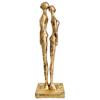 Escultura Casal Dourado 45cm