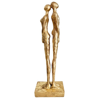 Escultura Casal Dourado 45cm