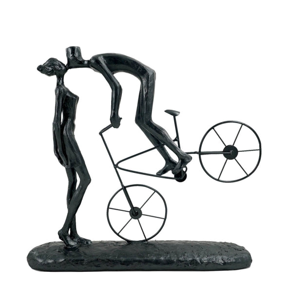 Escultura Casal Na Bicicleta 42x37cm
