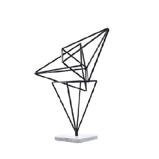 Escultura Triângulos Na Base Marmorizada 37cm