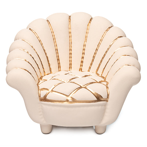 Escultura Mini Poltrona Pétala Branco 13cm