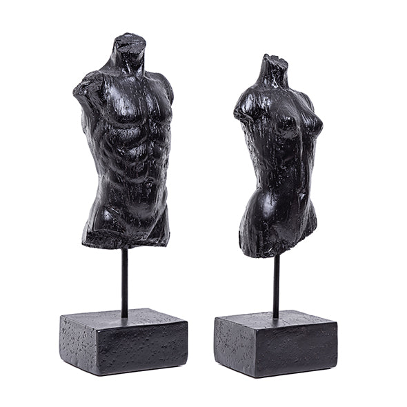 Escultura Busto H/m Preto 31cm Ass2