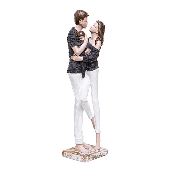 Escultura Casal Apaixonado C/ Filho 34cm