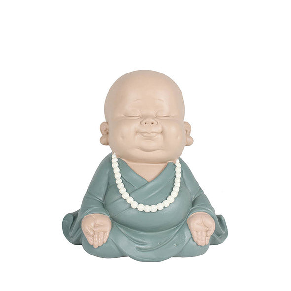Escultura Monge Verde Meditando 20cm