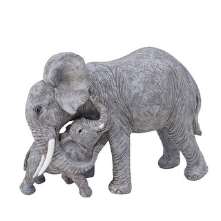 Escultura Elefante C/ Filho 30x21cm