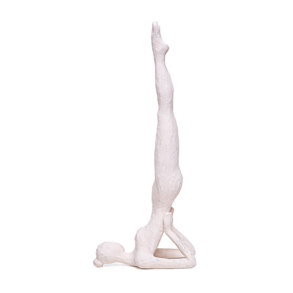 Escultura Yoga Maos Atras Creme 28cm