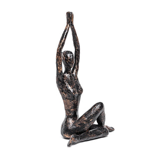 Escultura Yoga Maos Alto Preta 23cm