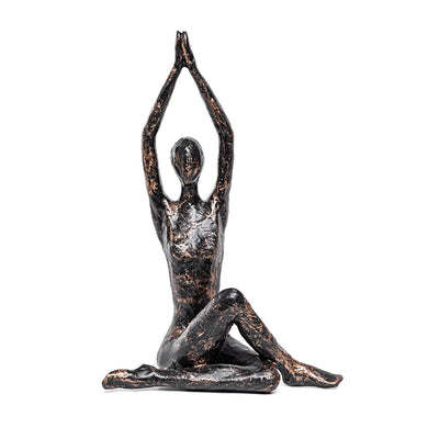 Escultura Yoga Maos Alto Preta 23cm