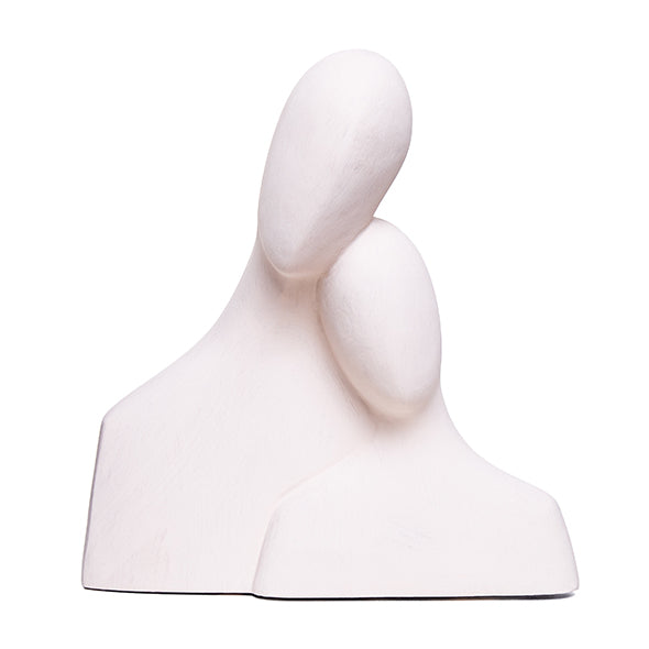 Escultura Busto Casal Creme 24cm
