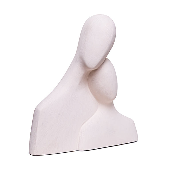 Escultura Busto Casal Creme 24cm