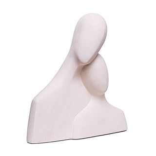 Escultura Busto Casal Creme 24cm