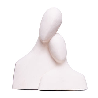 Escultura Busto Casal Creme 24cm