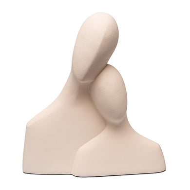 Escultura Busto Casal Creme 24cm