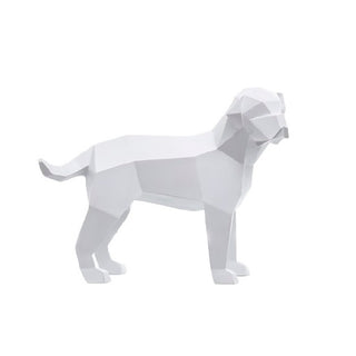 Escultura Cachorro Geom Bco 16cm