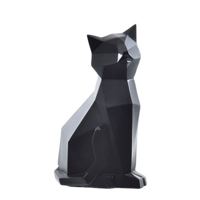Escultura Gato Sentado Pto 20cm