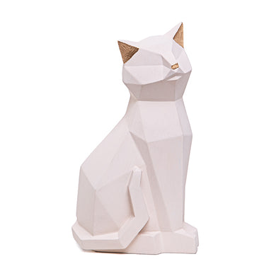 Escultura Gato Sentado Bco 20cm