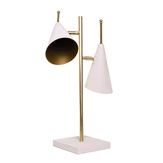 Luminária de Mesa C/ 2 Cúpulas Cone 65cm