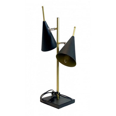 Luminária de Mesa C/ 2 Cúpulas Cone 65cm