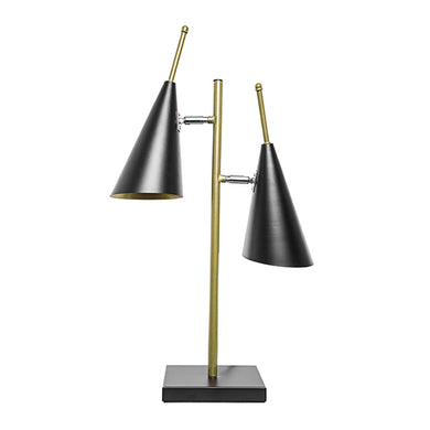 Luminária de Mesa C/ 2 Cúpulas Cone 65cm