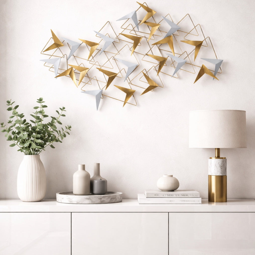 Escultura de Parede Pássaros 104x3x63cm