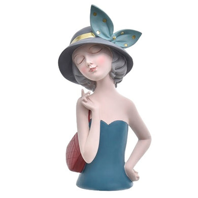 Escultura Mulher C/ Bolsa Vermelha 35cm