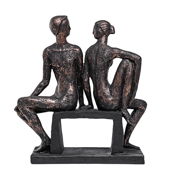 Escultura Casal No Banco 25cm