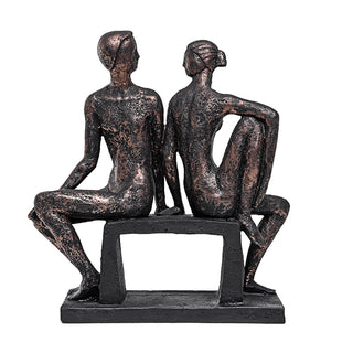 Escultura Casal No Banco 25cm